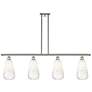 Ballston Brookhaven Almond 48"W 4-Lt Polish Nickel Island w/ Opal Shade