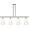 Ballston Brookhaven Almond 48"W 4-Lt Polish Nickel Island w/ Opal Shade