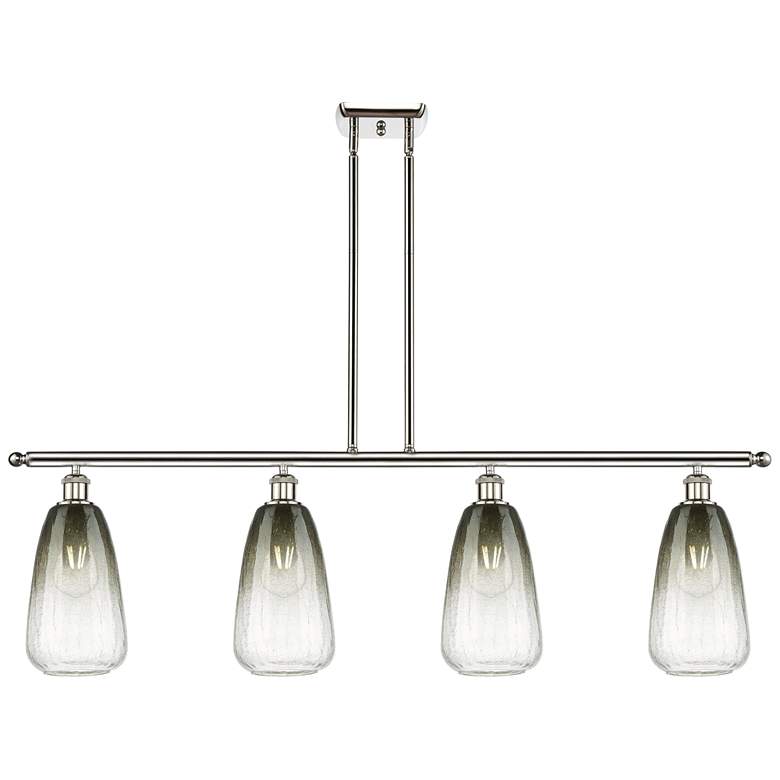 Image 1 Ballston Brookhaven Almond 48"W 4-Lt Polish Nickel Island w/ Slate Shade