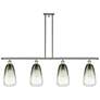 Ballston Brookhaven Almond 48"W 4-Lt Polish Nickel Island w/ Slate Shade