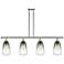 Ballston Brookhaven Almond 48"W 4-Lt Polish Nickel Island w/ Slate Shade