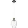 Ballston Brookhaven Almond 6"W Black Brass Cord Pendant w/ Opal Shade