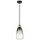 Ballston Brookhaven Almond 6"W Black Brass Cord Pendant w/ Slate Shade