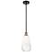 Ballston Brookhaven Almond 6"W Black Brass Stem Pendant w/ Opal Shade