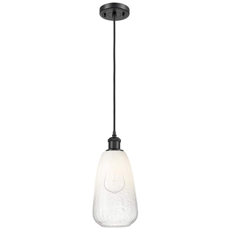 Image 1 Ballston Brookhaven Almond 6"W Black Cord Mini Pendant w/ Opal Shade