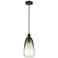 Ballston Brookhaven Almond 6"W Black Cord Mini Pendant w/ Slate Shade