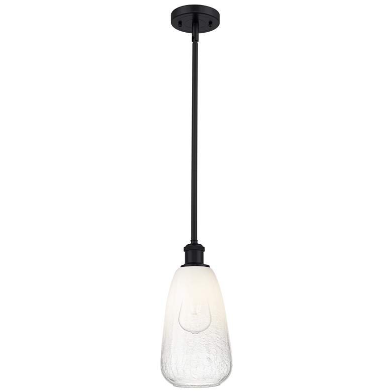 Image 1 Ballston Brookhaven Almond 6"W Black Stem Mini Pendant w/ Opal Shade