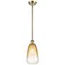 1_Ballston Brookhaven Almond 6"W Brass Stem Mini Pendant w/ Amber Shade
