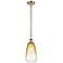 Ballston Brookhaven Almond 6"W Brass Stem Mini Pendant w/ Amber Shade