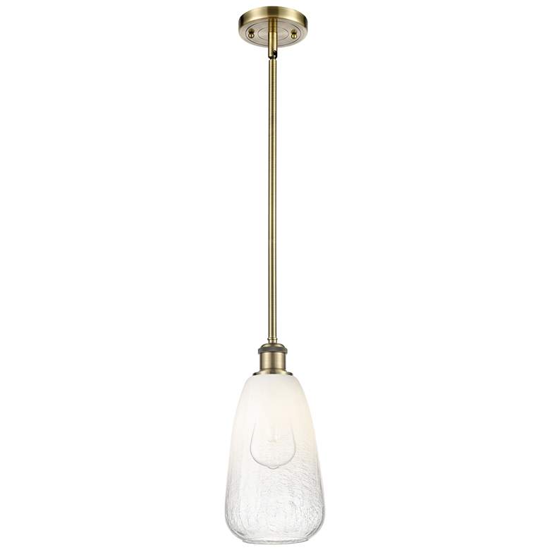 Image 1 Ballston Brookhaven Almond 6"W Brass Stem Mini Pendant w/ Opal Shade
