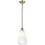 1_Ballston Brookhaven Almond 6"W Brass Stem Mini Pendant w/ Opal Shade