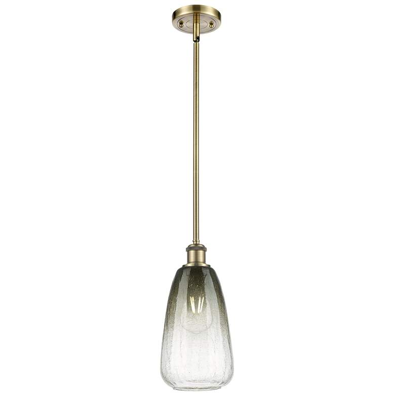 Image 1 Ballston Brookhaven Almond 6"W Brass Stem Mini Pendant w/ Slate Shade