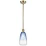 1_Ballston Brookhaven Almond 6"W Brass Stem Pendant w/ Sapphire Shade