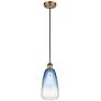 1_Ballston Brookhaven Almond 6"W Brushed Brass Cord Pendant w/ Sapphire Shade