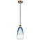 Ballston Brookhaven Almond 6"W Brushed Brass Cord Pendant w/ Sapphire Shade
