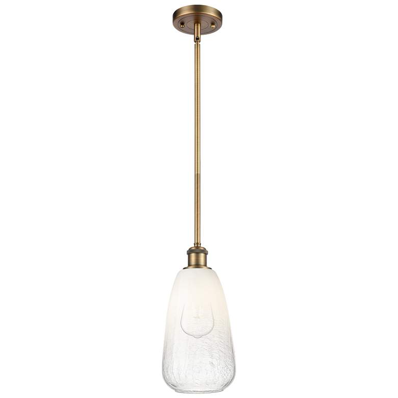 Image 1 Ballston Brookhaven Almond 6"W Brushed Brass Stem Pendant w/ Opal Shade