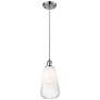 1_Ballston Brookhaven Almond 6"W Chrome Cord Mini Pendant w/ Opal Shade