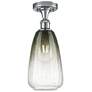 Ballston Brookhaven Almond 6"W Chrome Semi.Flush Mount w/ Slate Shade