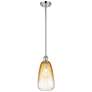 1_Ballston Brookhaven Almond 6"W Chrome Stem Mini Pendant w/ Amber Shade