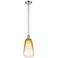 Ballston Brookhaven Almond 6"W Chrome Stem Mini Pendant w/ Amber Shade
