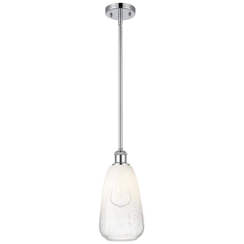 Image 1 Ballston Brookhaven Almond 6"W Chrome Stem Mini Pendant w/ Opal Shade