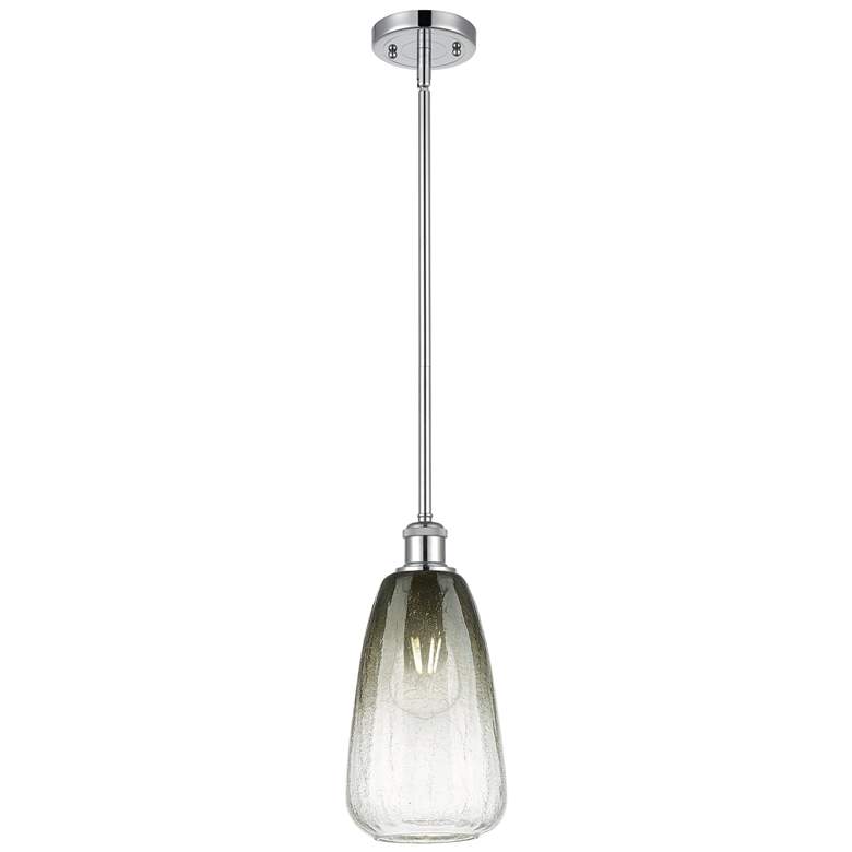 Image 1 Ballston Brookhaven Almond 6"W Chrome Stem Mini Pendant w/ Slate Shade