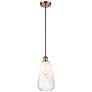 1_Ballston Brookhaven Almond 6"W Copper Cord Mini Pendant w/ Opal Shade