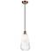 Ballston Brookhaven Almond 6"W Copper Cord Mini Pendant w/ Opal Shade