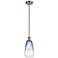 Ballston Brookhaven Almond 6"W Copper Cord Pendant w/ Sapphire Shade