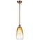 Ballston Brookhaven Almond 6"W Copper Stem Mini Pendant w/ Amber Shade