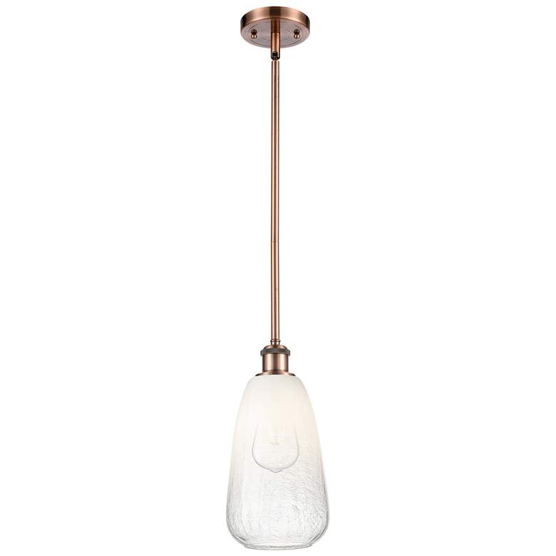 Image 1 Ballston Brookhaven Almond 6"W Copper Stem Mini Pendant w/ Opal Shade