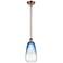 Ballston Brookhaven Almond 6"W Copper Stem Pendant w/ Sapphire Shade