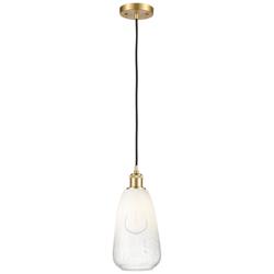 Ballston Brookhaven Almond 6"W Gold Cord Mini Pendant w/ Opal Shade
