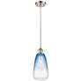 1_Ballston Brookhaven Almond 6"W Nickel Cord Pendant w/ Sapphire Shade