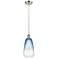 Ballston Brookhaven Almond 6"W Nickel Cord Pendant w/ Sapphire Shade
