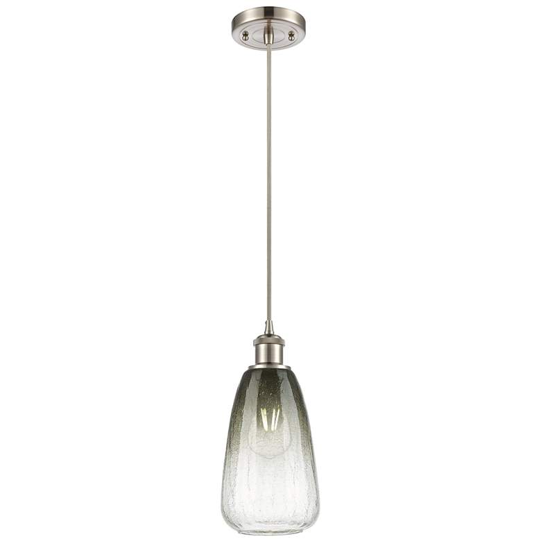 Image 1 Ballston Brookhaven Almond 6"W Nickel Cord Pendant w/ Slate Shade