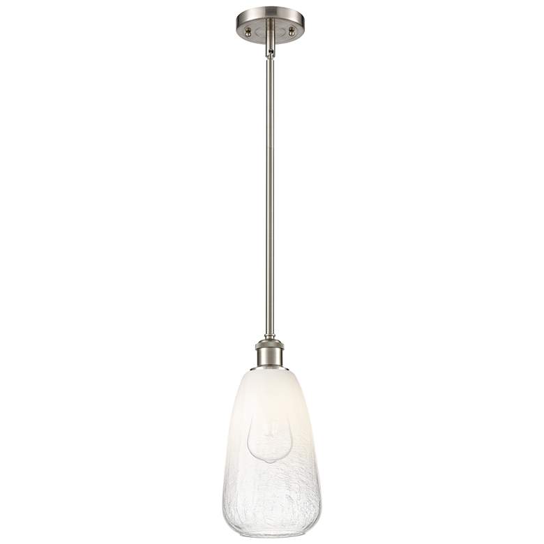 Image 1 Ballston Brookhaven Almond 6"W Nickel Stem Pendant w/ Opal Shade