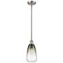 1_Ballston Brookhaven Almond 6"W Nickel Stem Pendant w/ Slate Shade