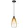 Ballston Brookhaven Almond 6"W Oiled Bronze Cord Pendant w/ Amber Shade
