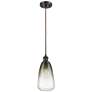 1_Ballston Brookhaven Almond 6"W Oiled Bronze Cord Pendant w/ Slate Shade