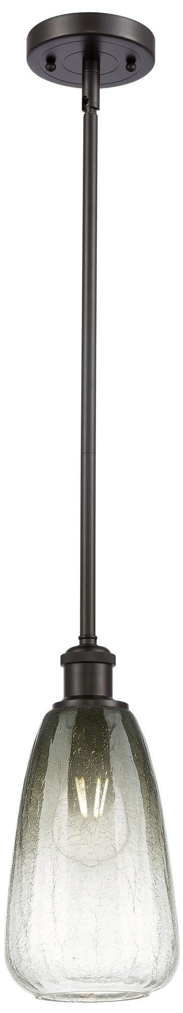 Ballston Brookhaven Almond 6"W Oiled Bronze Stem Pendant w/ Slate Shade