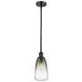 1_Ballston Brookhaven Almond 6"W Oiled Bronze Stem Pendant w/ Slate Shade