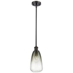 Ballston Brookhaven Almond 6"W Oiled Bronze Stem Pendant w/ Slate Shade