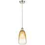 1_Ballston Brookhaven Almond 6"W Polished Nickel Cord Pendant w/ Amber Shade