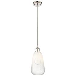Ballston Brookhaven Almond 6"W Polished Nickel Cord Pendant w/ Opal Shade