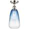 Ballston Brookhaven Almond 6"W Polished Nickel Semi-Flush w/ Blue Shade