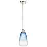 1_Ballston Brookhaven Almond 6"W Polished Nickel Stem Pendant w/ Blue Shade