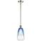 Ballston Brookhaven Almond 6"W Polished Nickel Stem Pendant w/ Blue Shade
