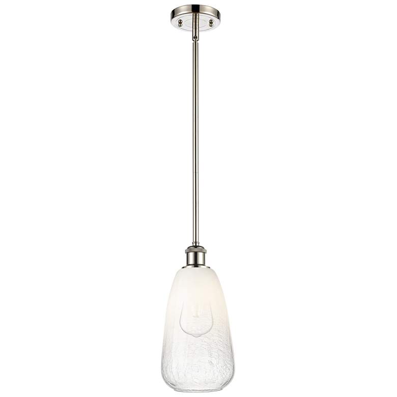Image 1 Ballston Brookhaven Almond 6"W Polished Nickel Stem Pendant w/ Opal Shade