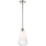 Ballston Brookhaven Almond 6"W Polished Nickel Stem Pendant w/ Opal Shade
